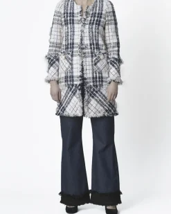 La Piscine Paris Manteau en tweed à carreaux Edward Achour*Femme Manteaux