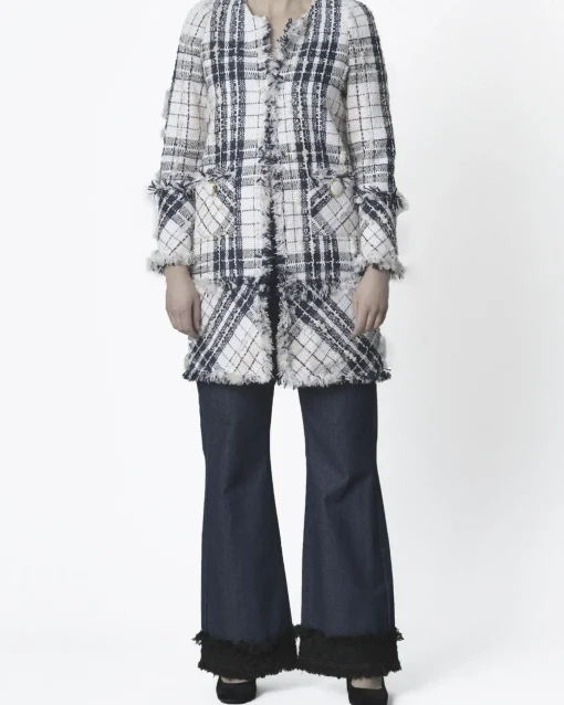 La Piscine Paris Manteau en tweed à carreaux Edward Achour*Femme Manteaux
