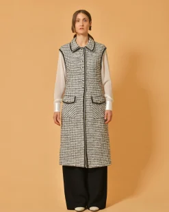 La Piscine Paris Manteau en tweed blanc et sans manches Edward Achour*Femme Manteaux