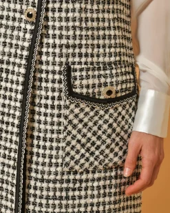 La Piscine Paris Manteau en tweed blanc et sans manches Edward Achour*Femme Manteaux