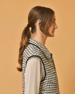 La Piscine Paris Manteau en tweed blanc et sans manches Edward Achour*Femme Manteaux