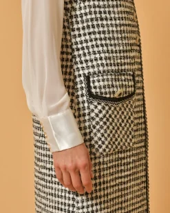 La Piscine Paris Manteau en tweed blanc et sans manches Edward Achour*Femme Manteaux