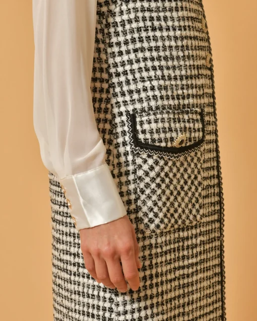 La Piscine Paris Manteau en tweed blanc et sans manches Edward Achour*Femme Manteaux
