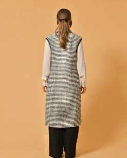 La Piscine Paris Manteau en tweed blanc et sans manches Edward Achour*Femme Manteaux