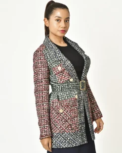 La Piscine Paris Manteau en tweed ceinturé Edward Achour*Femme Manteaux