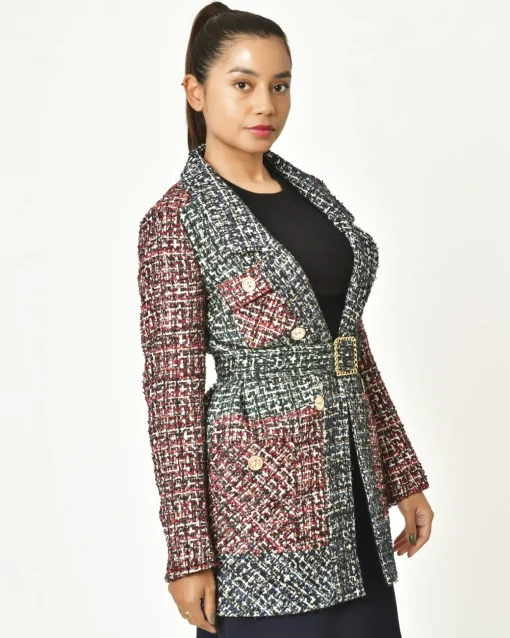 La Piscine Paris Manteau en tweed ceinturé Edward Achour*Femme Manteaux