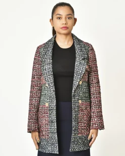 La Piscine Paris Manteau en tweed ceinturé Edward Achour*Femme Manteaux