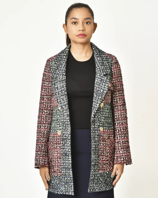 La Piscine Paris Manteau en tweed ceinturé Edward Achour*Femme Manteaux