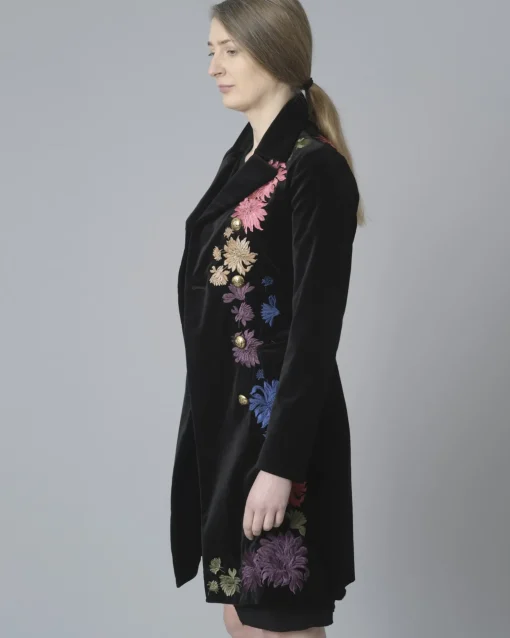 La Piscine Paris Manteau en velours à broderies Bazar Deluxe*Femme Manteaux