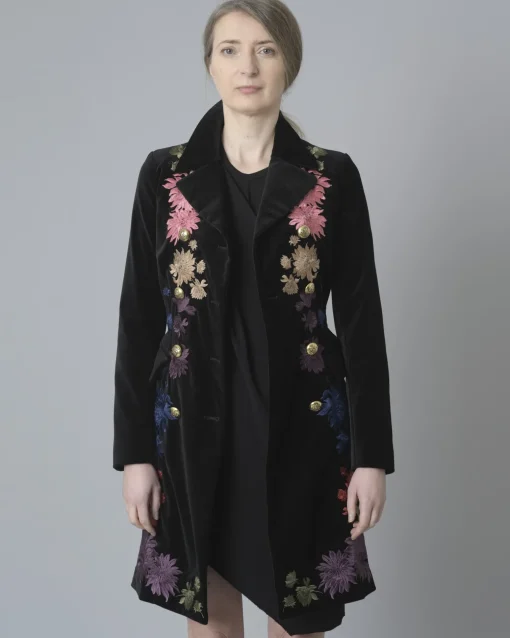 La Piscine Paris Manteau en velours à broderies Bazar Deluxe*Femme Manteaux