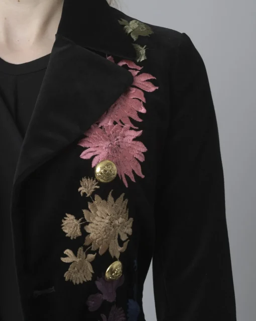 La Piscine Paris Manteau en velours à broderies Bazar Deluxe*Femme Manteaux