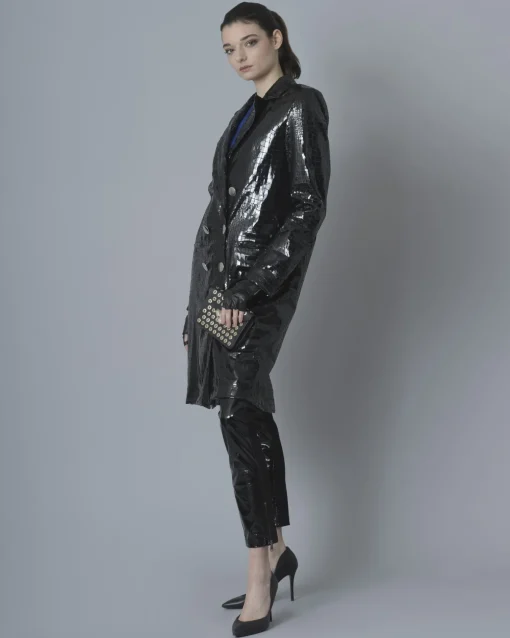 La Piscine Paris Manteau façon croco vernis Jijil*Femme Manteaux