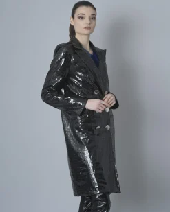 La Piscine Paris Manteau façon croco vernis Jijil*Femme Manteaux