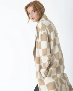 La Piscine Paris Manteau long à carreaux Mouche*Femme Manteaux