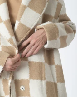 La Piscine Paris Manteau long à carreaux Mouche*Femme Manteaux