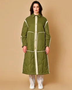 La Piscine Paris Manteau matelassé olive imperméable T_Coat*Femme Manteaux