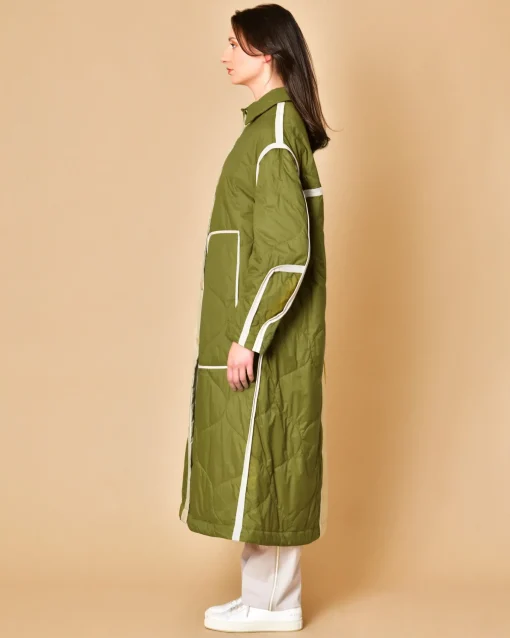 La Piscine Paris Manteau matelassé olive imperméable T_Coat*Femme Manteaux