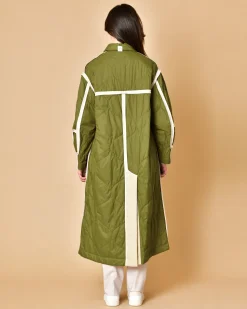 La Piscine Paris Manteau matelassé olive imperméable T_Coat*Femme Manteaux