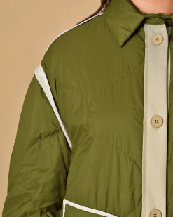 La Piscine Paris Manteau matelassé olive imperméable T_Coat*Femme Manteaux