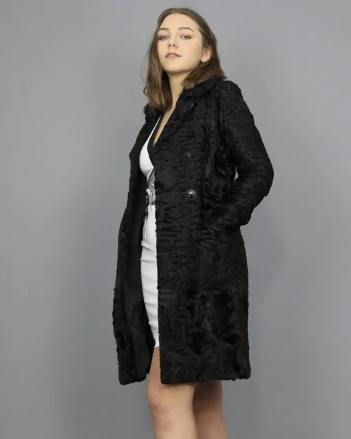La Piscine Paris Manteau à double bouttonage en peau lainée Biancalani*Femme Manteaux