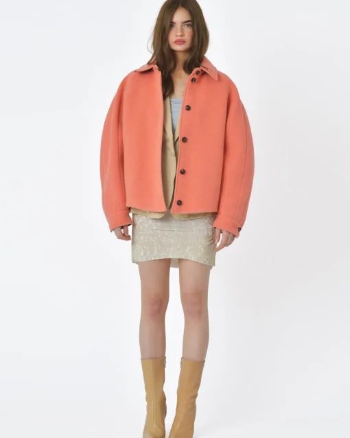 La Piscine Paris Manteau orange clair T_Coat*Femme Manteaux