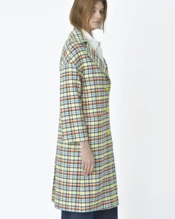 La Piscine Paris Manteau pied de poule jaune fluo et Mouche*Femme Manteaux