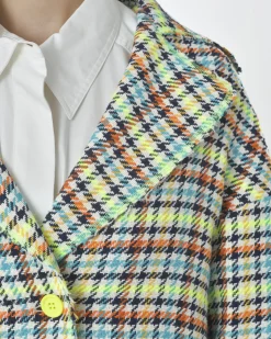La Piscine Paris Manteau pied de poule jaune fluo et Mouche*Femme Manteaux