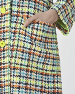 La Piscine Paris Manteau pied de poule jaune fluo et Mouche*Femme Manteaux