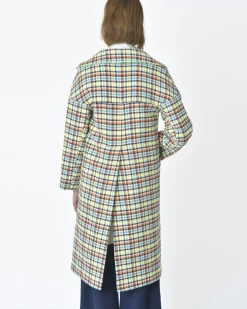 La Piscine Paris Manteau pied de poule jaune fluo et Mouche*Femme Manteaux