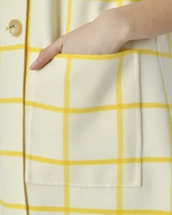 La Piscine Paris Manteau réversible blanc jauni à carreaux jaunes Sorelle Secli*Femme Manteaux