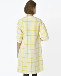 La Piscine Paris Manteau réversible blanc jauni à carreaux jaunes Sorelle Secli*Femme Manteaux