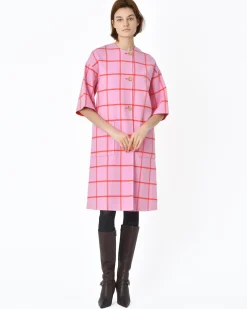 La Piscine Paris Manteau réversible à carreaux rouges Sorelle Secli*Femme Manteaux