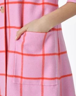 La Piscine Paris Manteau réversible à carreaux rouges Sorelle Secli*Femme Manteaux