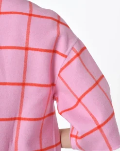 La Piscine Paris Manteau réversible à carreaux rouges Sorelle Secli*Femme Manteaux