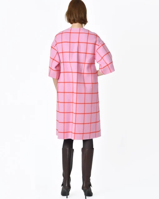 La Piscine Paris Manteau réversible à carreaux rouges Sorelle Secli*Femme Manteaux