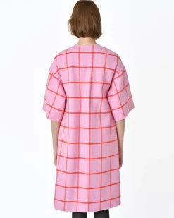 La Piscine Paris Manteau réversible à carreaux rouges Sorelle Secli*Femme Manteaux
