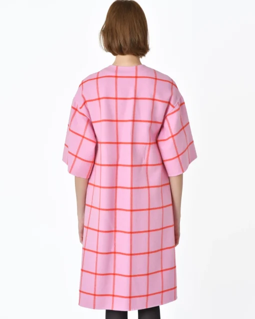 La Piscine Paris Manteau réversible à carreaux rouges Sorelle Secli*Femme Manteaux