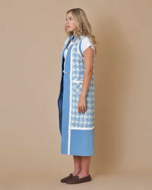 La Piscine Paris Manteau sans manches en tweed à empiècements Edward Achour*Femme Manteaux