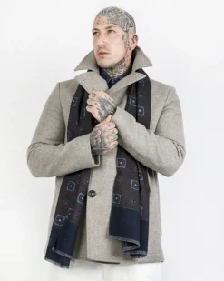 La Piscine Paris Maxi foulard 100% laine bicolore à motif Corneliani*Homme Écharpes, Foulards