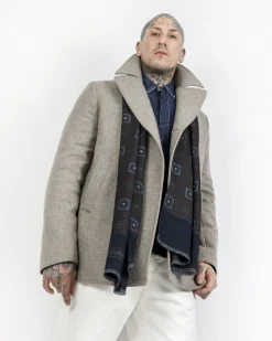 La Piscine Paris Maxi foulard 100% laine bicolore à motif Corneliani*Homme Écharpes, Foulards
