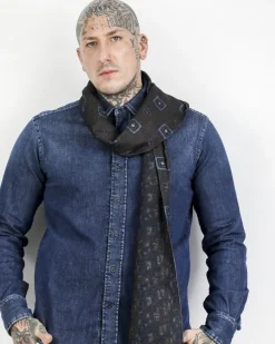 La Piscine Paris Maxi foulard 100% laine bicolore à motif Corneliani*Homme Écharpes, Foulards