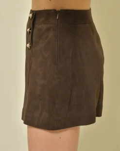 La Piscine Paris Mini-short en daim Edward Achour*Femme Bas Femme|Shorts