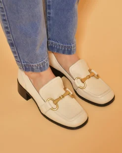 La Piscine Paris Mocassins en cuir à boucles dorées Casheart*Femme Chaussures