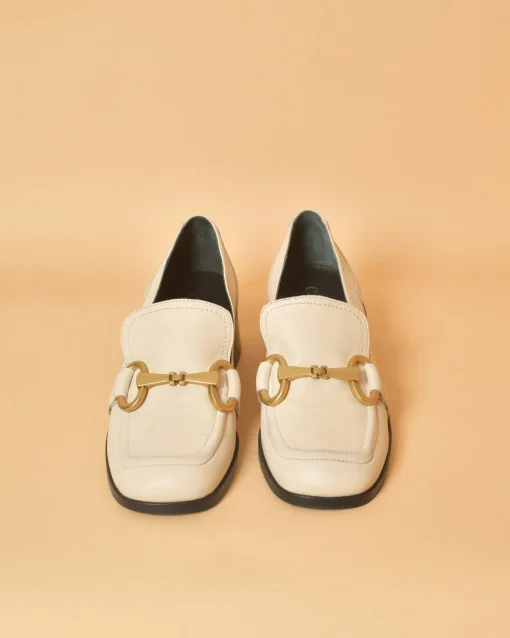 La Piscine Paris Mocassins en cuir à boucles dorées Casheart*Femme Chaussures