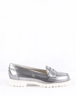 La Piscine Paris Mocassins en cuir argent Antonio Barbato*Femme Chaussures
