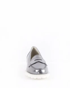 La Piscine Paris Mocassins en cuir argent Antonio Barbato*Femme Chaussures