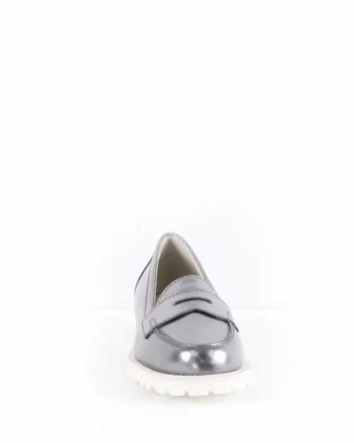 La Piscine Paris Mocassins en cuir argent Antonio Barbato*Femme Chaussures