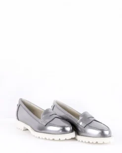 La Piscine Paris Mocassins en cuir argent Antonio Barbato*Femme Chaussures