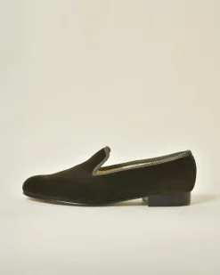 La Piscine Paris Mocassins en velours olive Bowhill & Elliott*Homme Chaussures