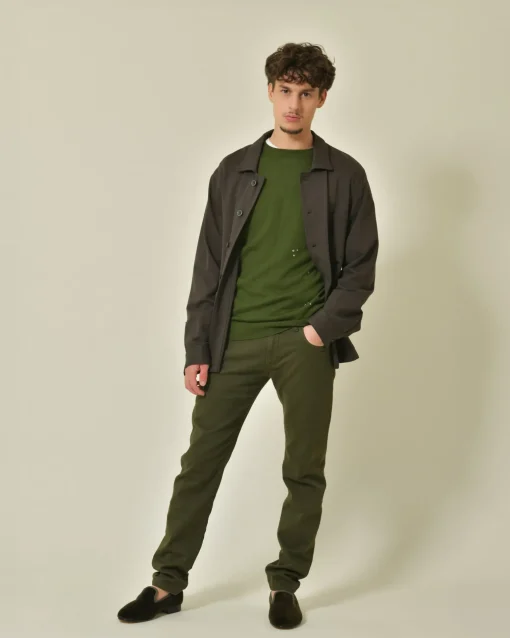 La Piscine Paris Mocassins en velours olive Bowhill & Elliott*Homme Chaussures